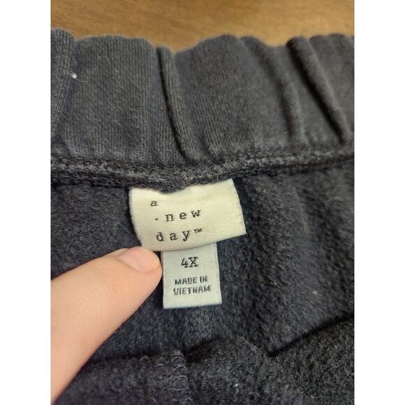 A New Day Women's Black Solid High Rise Elastic Waist Sweat Shorts Size 4X - Picture 3 of 7